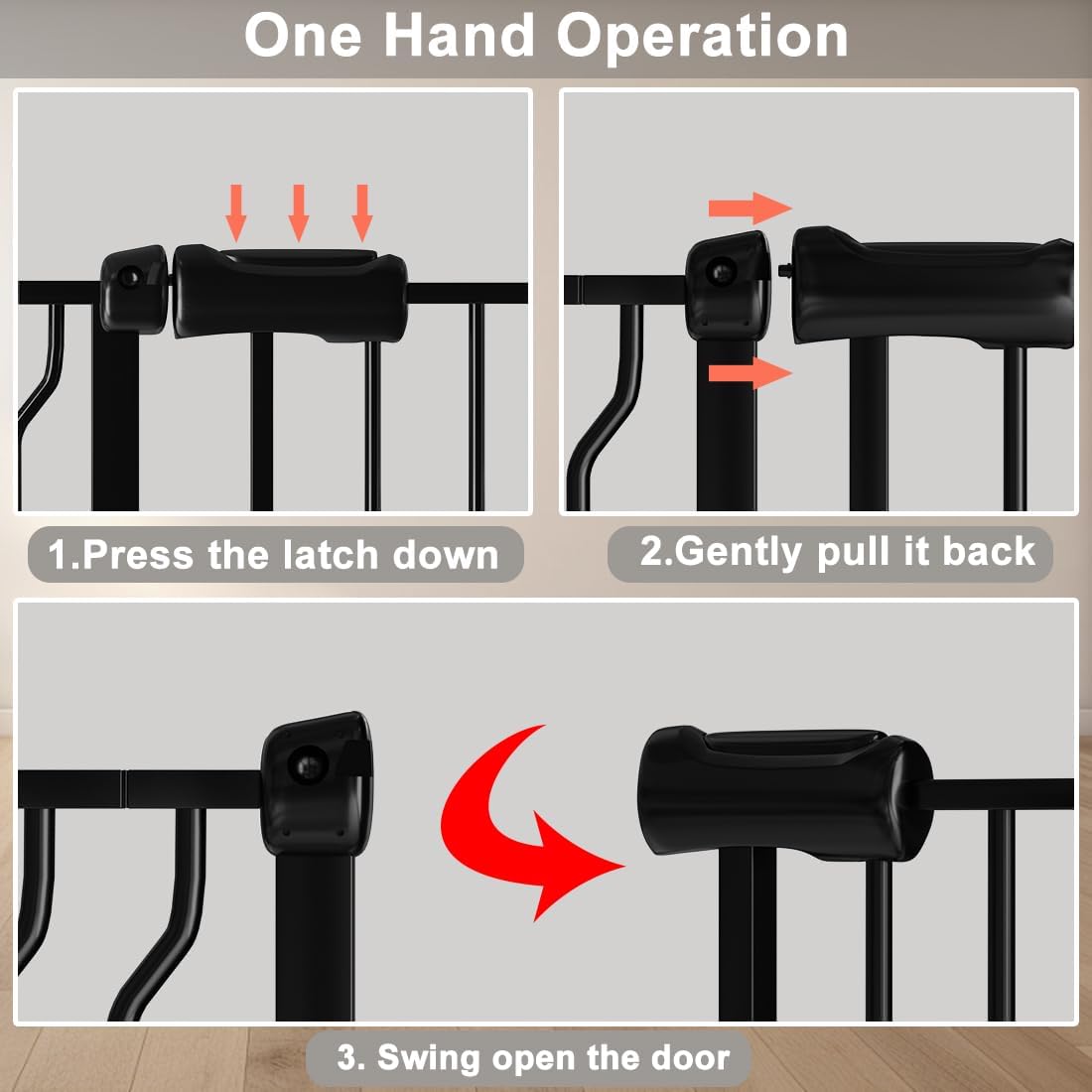 Fairy Baby Extra Wide Baby Gate 81.1-85.8 Inch Wide, Walk Through Pressure Mounted No Drill, Long and Large Tension Dog Gate for Pet and Kids