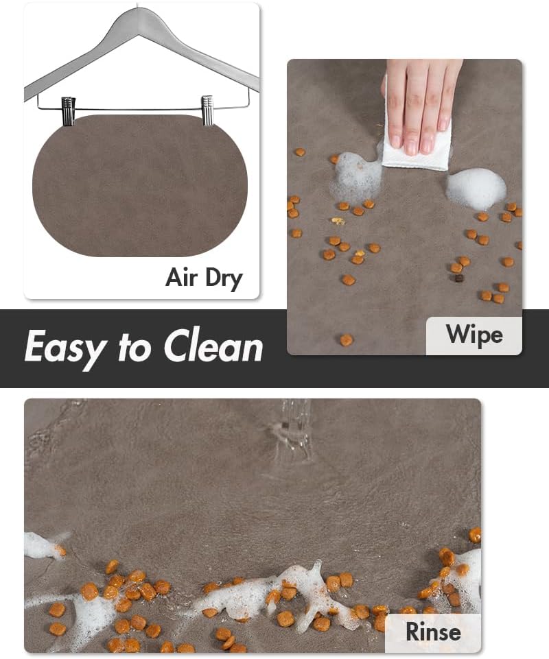 MontVoo Absorbent Dog & Cat Food & Water Bowl Mat - Quick Dry, No Stains, Easy Clean, Anti-Leakage & Anti-Slip, Pet Supplies