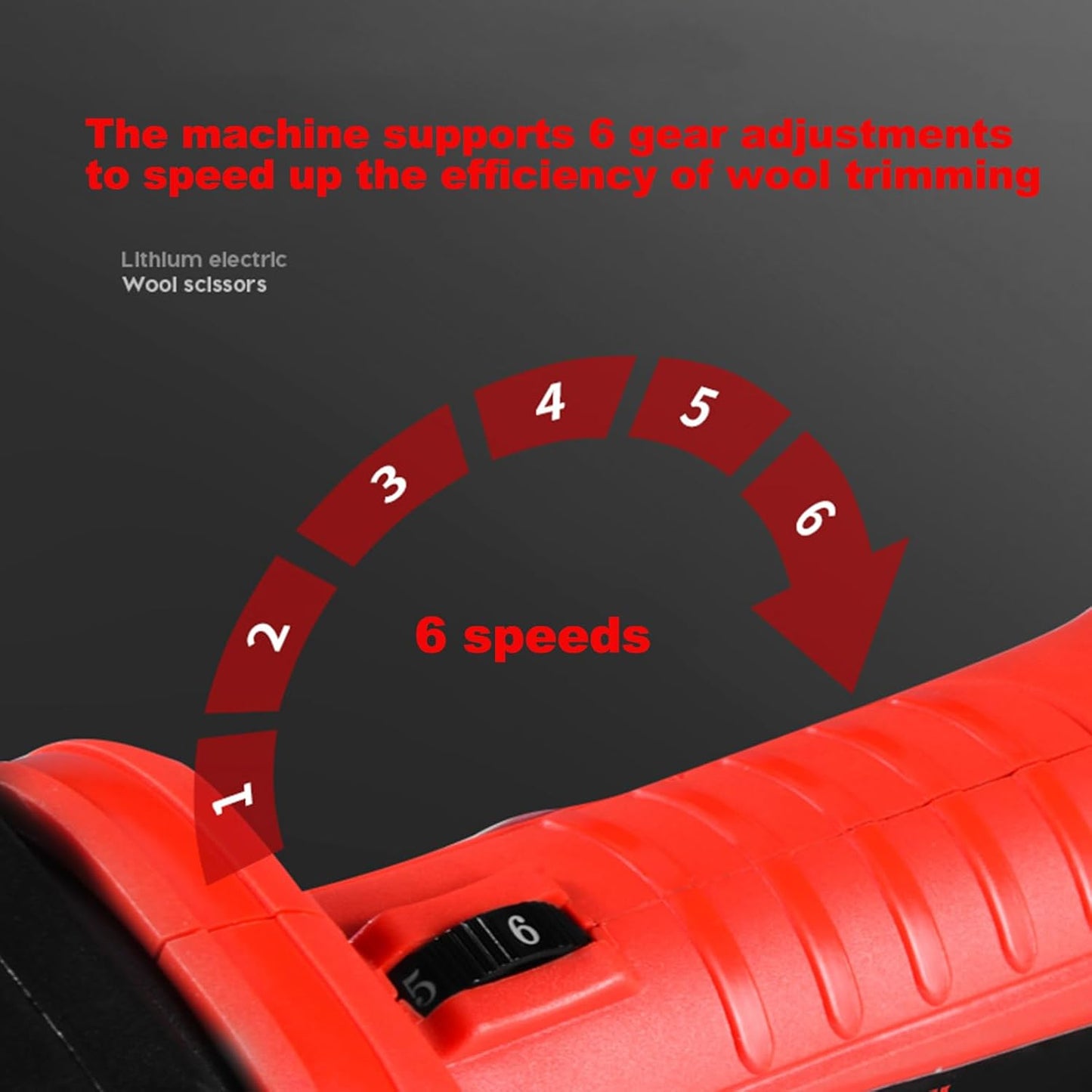 Cordless Electric Shears,Professional Sheep Shearing Clippers with 2 PCS Rechargeable Lithium Battery, 6 Speeds Heavy-Duty Farm Livestock Haircut Trimmer