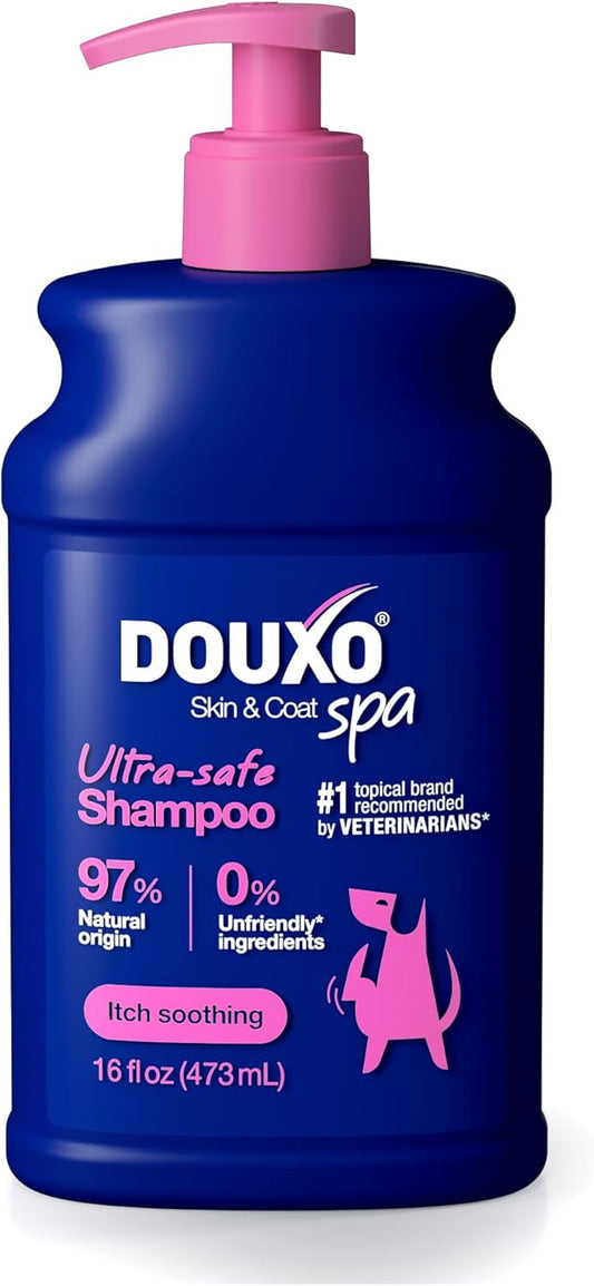 DOUXO® Skin & Coat SPA - Ultra-Safe Sensitive Skin Soothing Shampoo, 16 fl oz, Skin-Friendly Formula Cleans and Soothes, Leaves The Coat Soft and Radiant