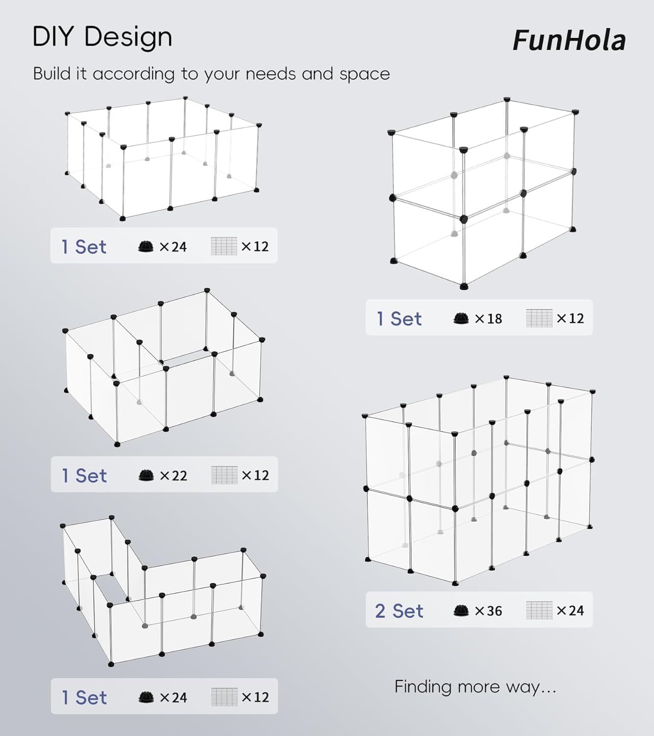 Small Animal Playpen, Guinea Pig Cages with Waterproof Mat, 12 Panels Pet Playpen for Hamsters, Hedgehog, Indoor Outdoor Plastic Fence, 48.5 x 24.8 x 16.1 inches