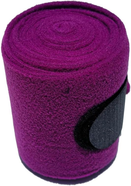 Horse Polo Leg Wraps Soft Fleece Wraps Equestrian Leg Bandage 4-Pack (Purple, Cob(8.2ft))
