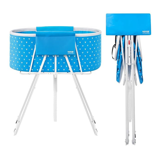 VEVOR Portable Dog Bathtub, Elevated & Foldable Space-saving Pet Shower Station with Quick Drainage, Bathing Tub for Washing & Grooming Small and Medium Size Dogs and Cats Indoor & Outdoor, Light Blue