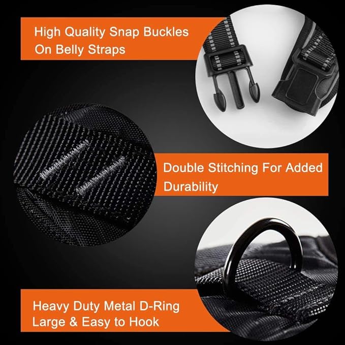 PHOEPET No Pull Dog Harnesses for Small Puppies Reflective Adjustable Front Clip Vest with 2 Metal Leash Attachment Hooks Soft Handle [Over The Head Design](M, Royal Blue)