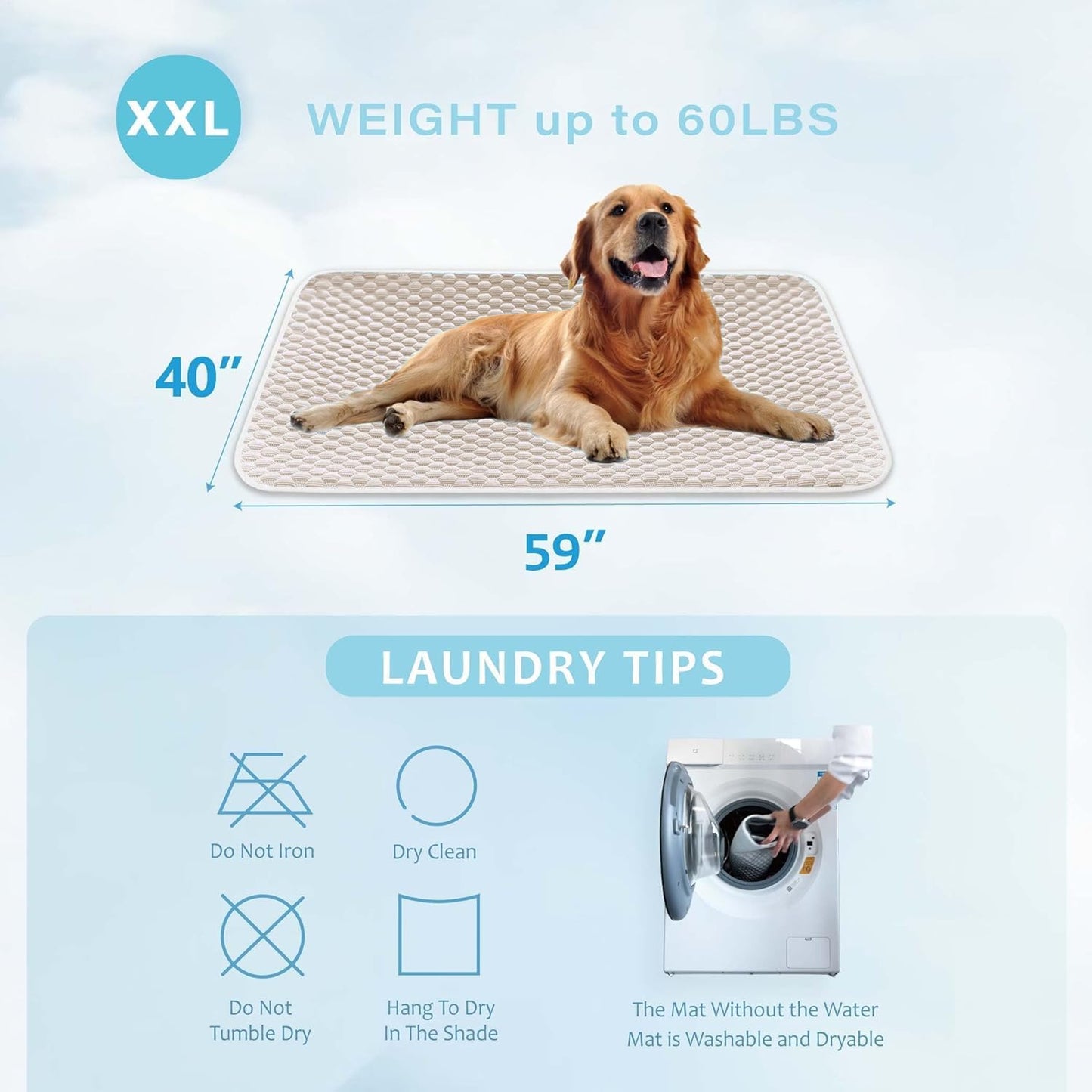 MICROCOSMOS Pet Cooling Mat & Sleeping Pad- Breathable Bubble Surface, EZ Clean. Keep Cooling for Pets, Kids and Adults in Summer.(Brown, 59" x 40")