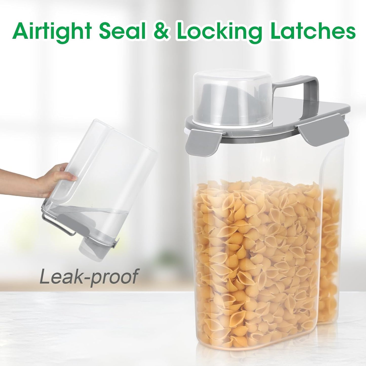 TBMax Rice Container 10 Lbs, Cereal Container Oatmeal Storage, Airtight Food Dispenser with Easy-pouring Spout & Handy Cup for Flour Grain Beans, Pet Dog Cat Bird Food Storage Container