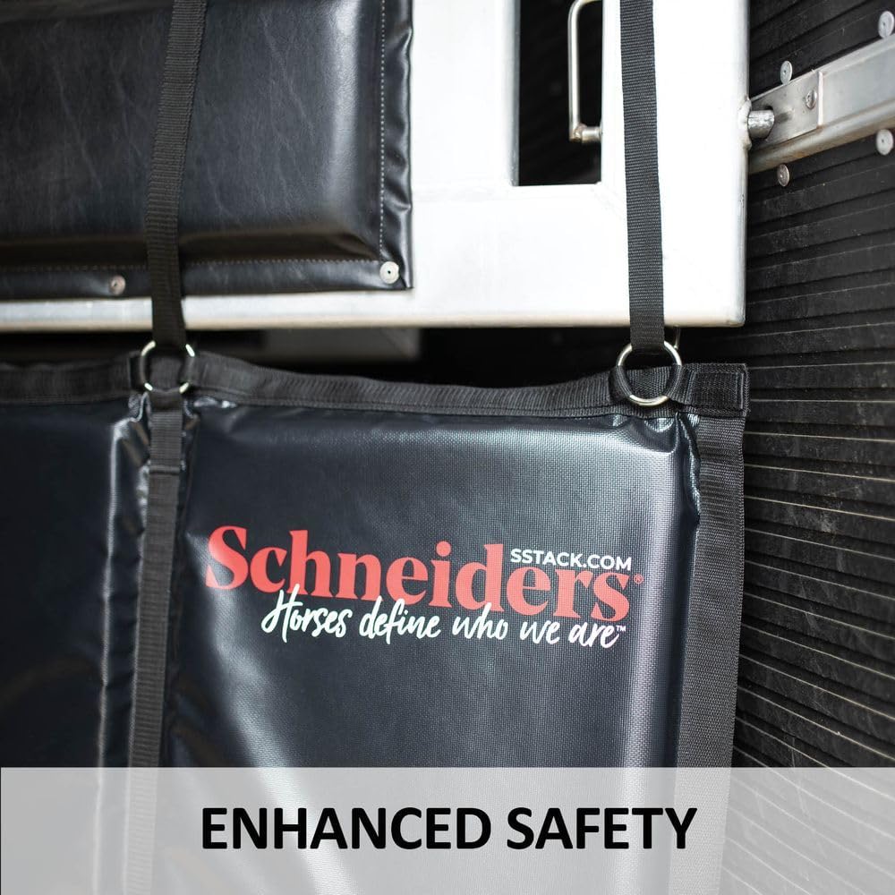 Schneiders Trailer Stall Wall Kick Pad Mat | High-Density Foam | Double PVC Vinyl for Horse Travel Safety | Color Black