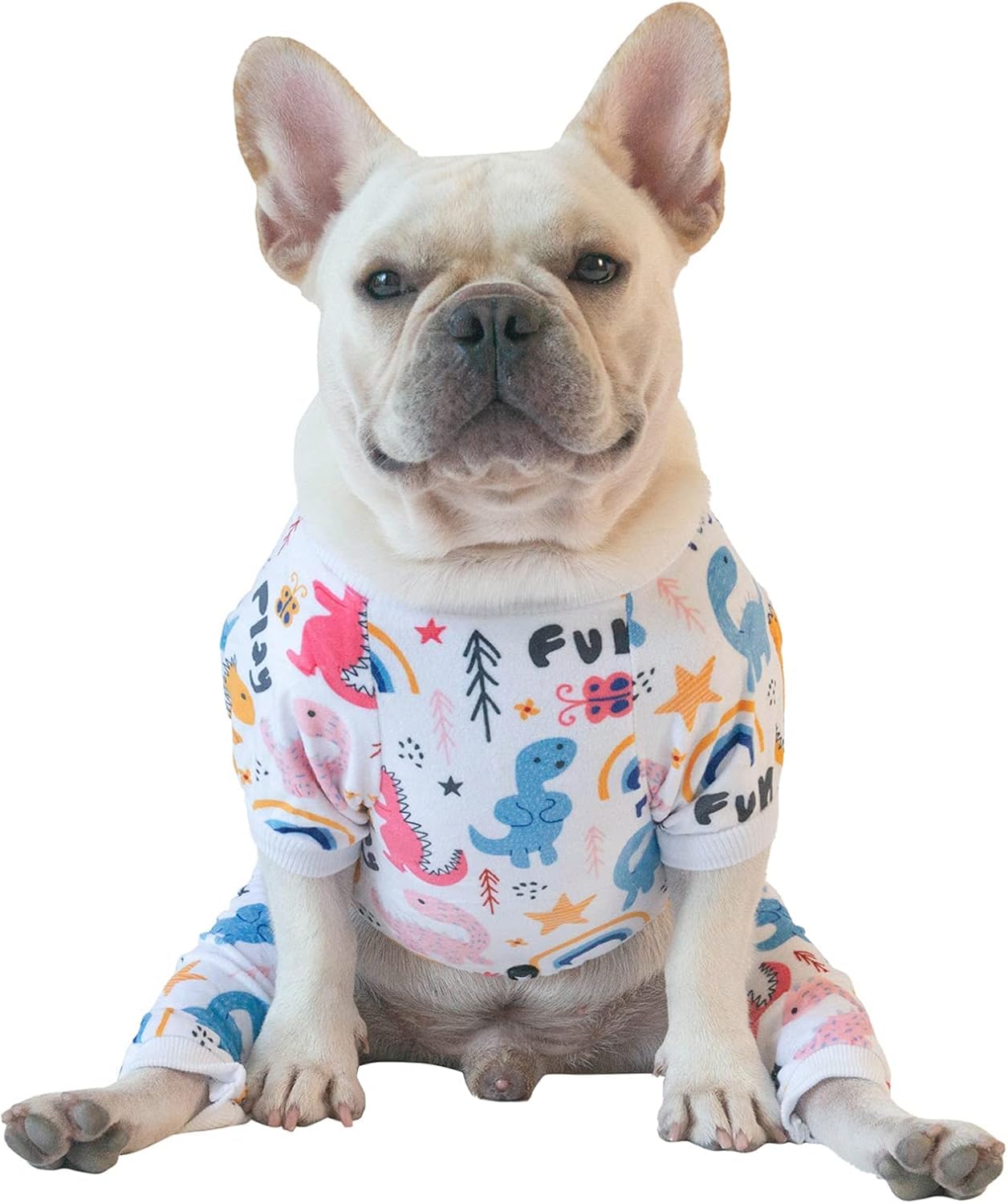 CuteBone Small Dogs Outfit Soft Puppy Onesies Pjs Dog Pajamas Pet Coat Cat Apparel Comfy Doggie Jumpsuit Bodysuit for All Seasons P159M