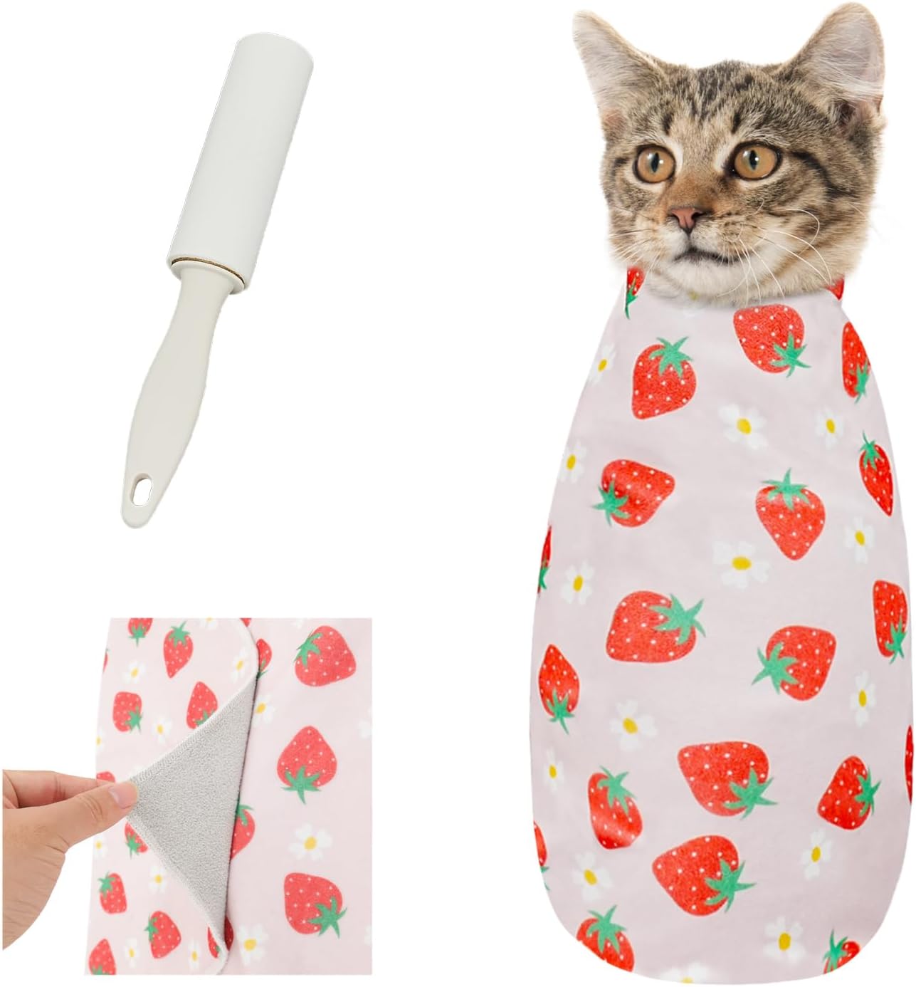 Supet Cat Grooming Wrap for Cutting Nails, 2025 Self-Adherent Cat Wrap, Anti-Escape Calming Cat Swaddle Wrap for Medicine, Nail Clipping, Teeth Brushing, Ear Cleaning