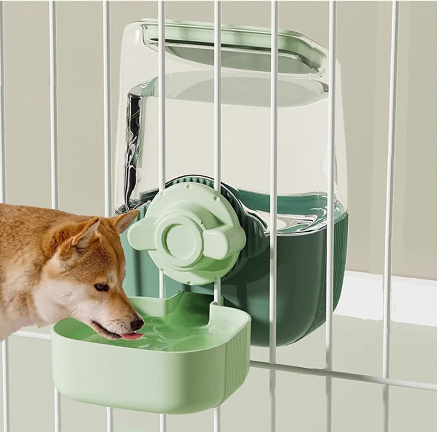 Pet Hanging Automatic Feeders Drinking Bowls，Gravity Rabbit Feeder and Water Set，Cage Cat Food Bowl Feeding Station for Puppy Kitten Chinchilla Hedgehog Guinea Pig Ferret (Green-Food)