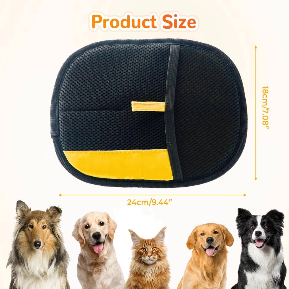 2025 Upgrade Pet Hair Remover Gloves, Reusable Cat Dog Grooming Gloves Pet Hair Remover Electrostatic Gloves, Premium Efficient Pet Hands on for Dogs, Cats & Horses with Long and Short Hair Fur (1)