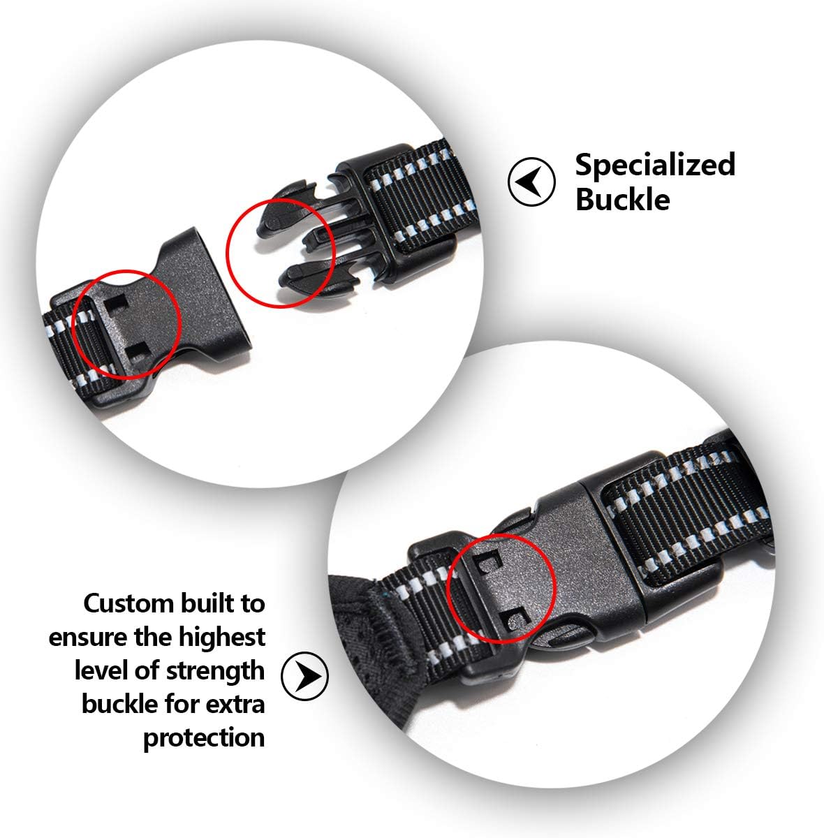 PHOEPET 2019 Reflective Dog Harness Large Breed Adjustable No Pull Vest with with Handle 2 Metal Rings 3 Buckles [Easy to Put on & Take Off](L, Orange)