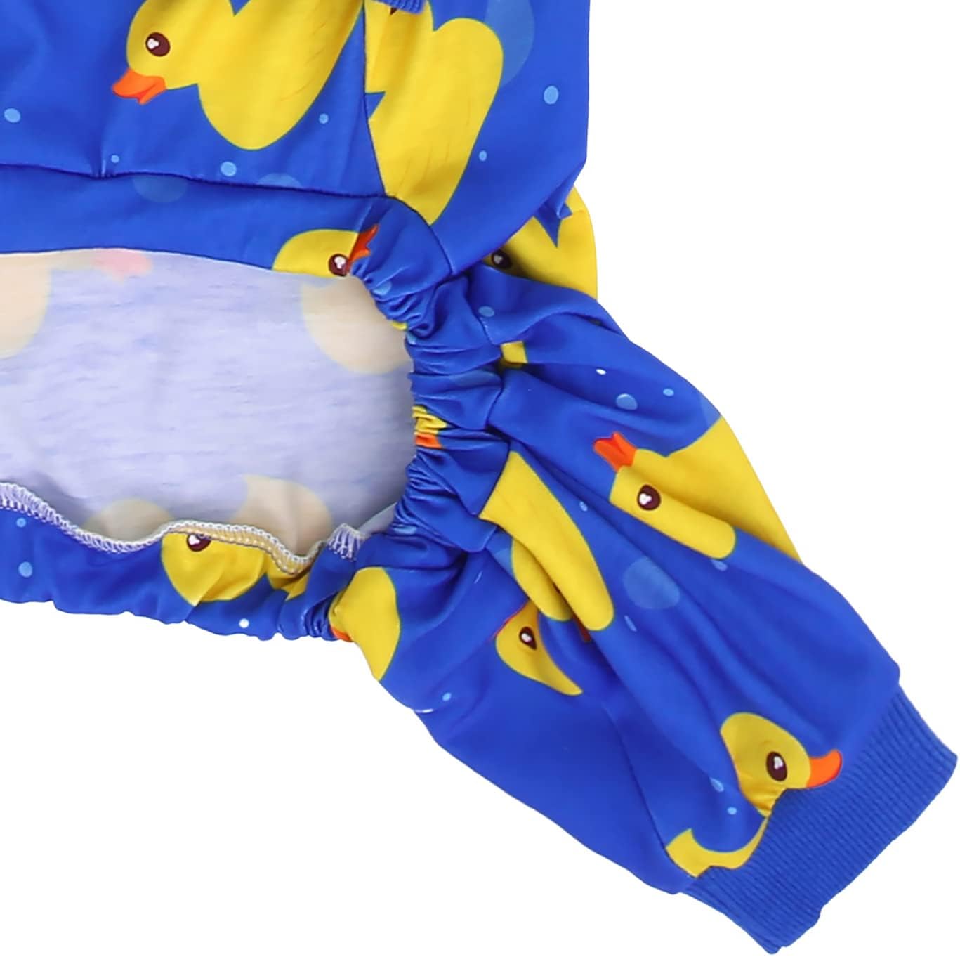 HDE Dog Pajamas One Piece Jammies Jumpsuit Pet Clothes Outfit Stretchy Lightweight Comfy Shirt Pjs for M-3XL Dogs Ducks Blue - XXL