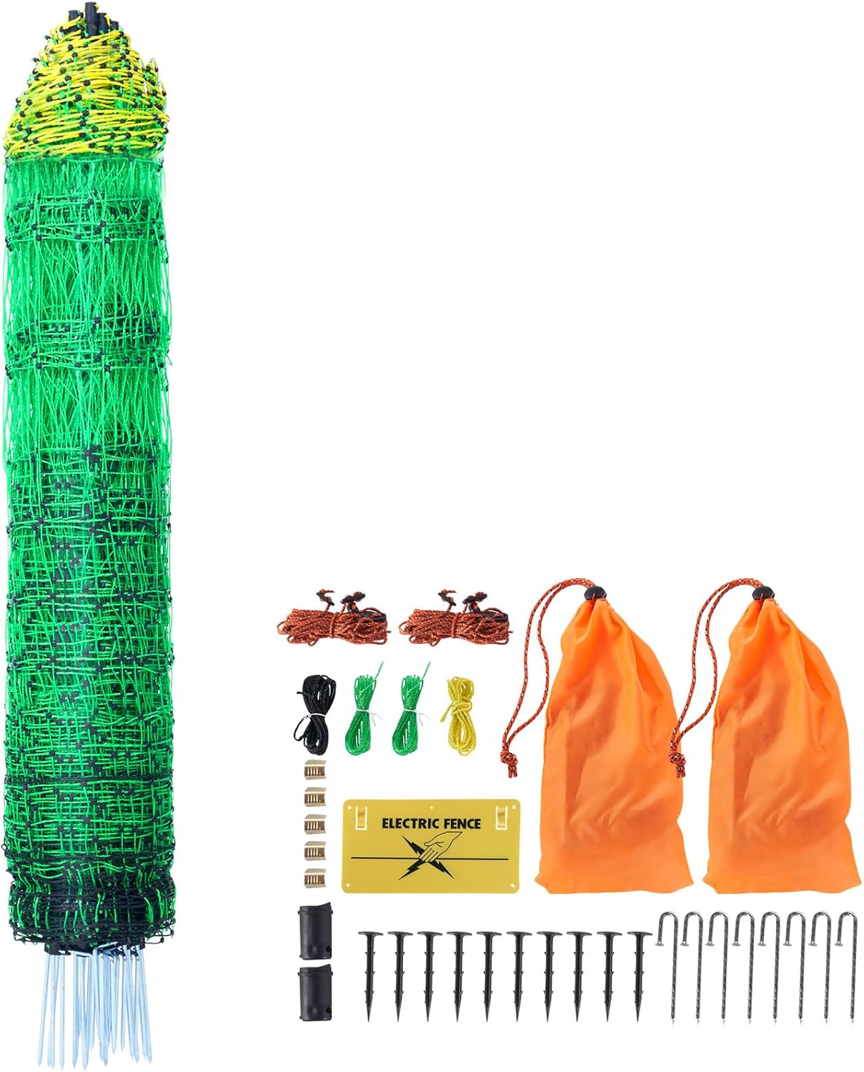 VEVOR Electric Fence Netting, 42"H x 164'L, PE Net Fencing with Posts and Double-Spiked Stakes, Utility Portable Mesh for Goats, Sheep, Lambs, Deer, Hogs, Dogs, for Farms, Backyards and Ranches