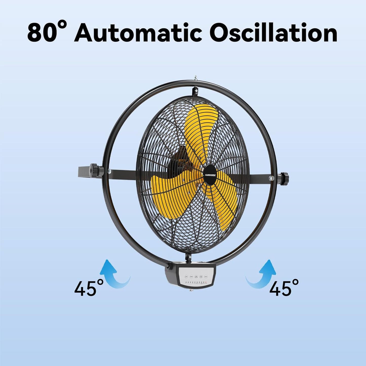 2PCS 20 Inch Wall Metal Fan Pro Remote Control, High Velocity Wall Mount Fans for Commercial, Residential, Warehouse, Covered Patio, Shop, Garage, Barn 3 Speed 5200 CFM UL Safety Listed