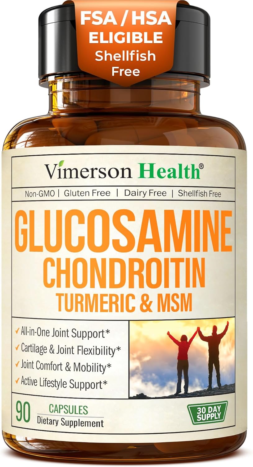 Glucosamine Chondroitin MSM – Joint Support Supplement for Women and Men with Glucosamine Sulfate 1500 mg, Chondroitin and MSM – for Cartilage, Joint Health and Flexibility – 90 Capsules