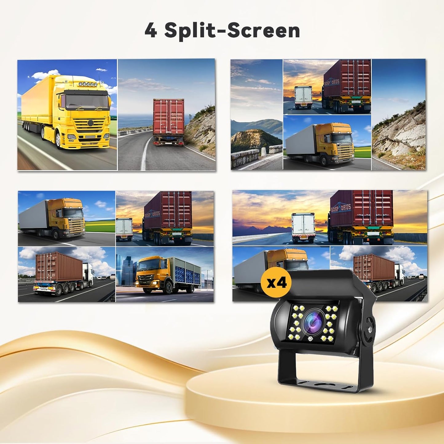 Hikity Backup Camera with Monitor Kit, 9‘’ Car Rear View Monitor with Waterproof 18 IR LED Night Vision Reverse Camera + 4 Pins Connector Cable Backup Camera System for RV Bus Trailer Truck