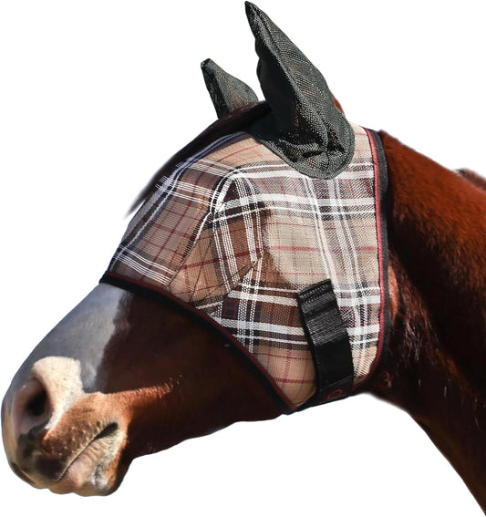 Kensington Signature Fly Mask w/Web Trim, Soft Mesh Ears & Forelock Opening Size: M-Small Horse Color: 121 - Deluxe Black