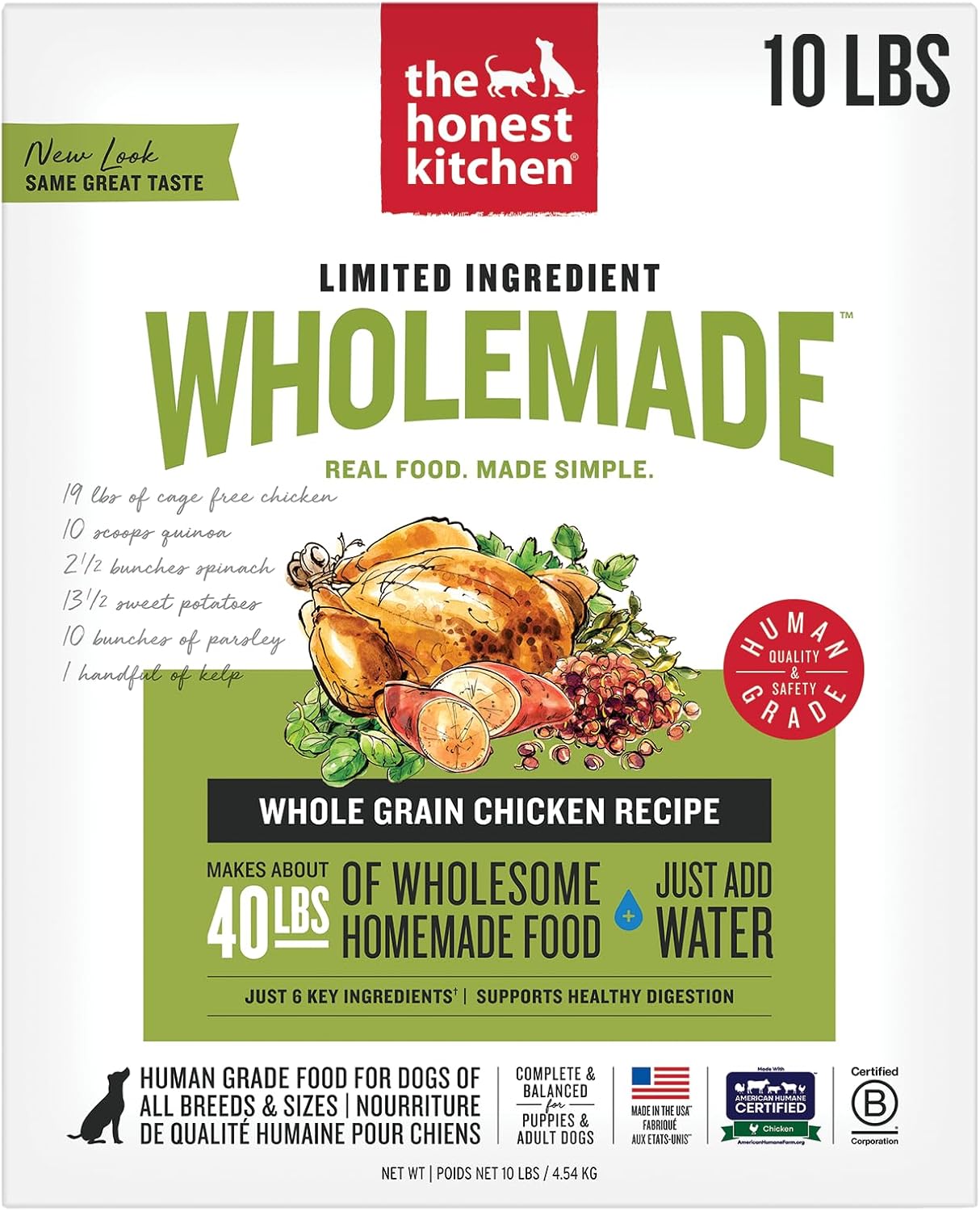 The Honest Kitchen Wholemade™ Limited Ingredient Chicken Dog Food, 10 lb Box
