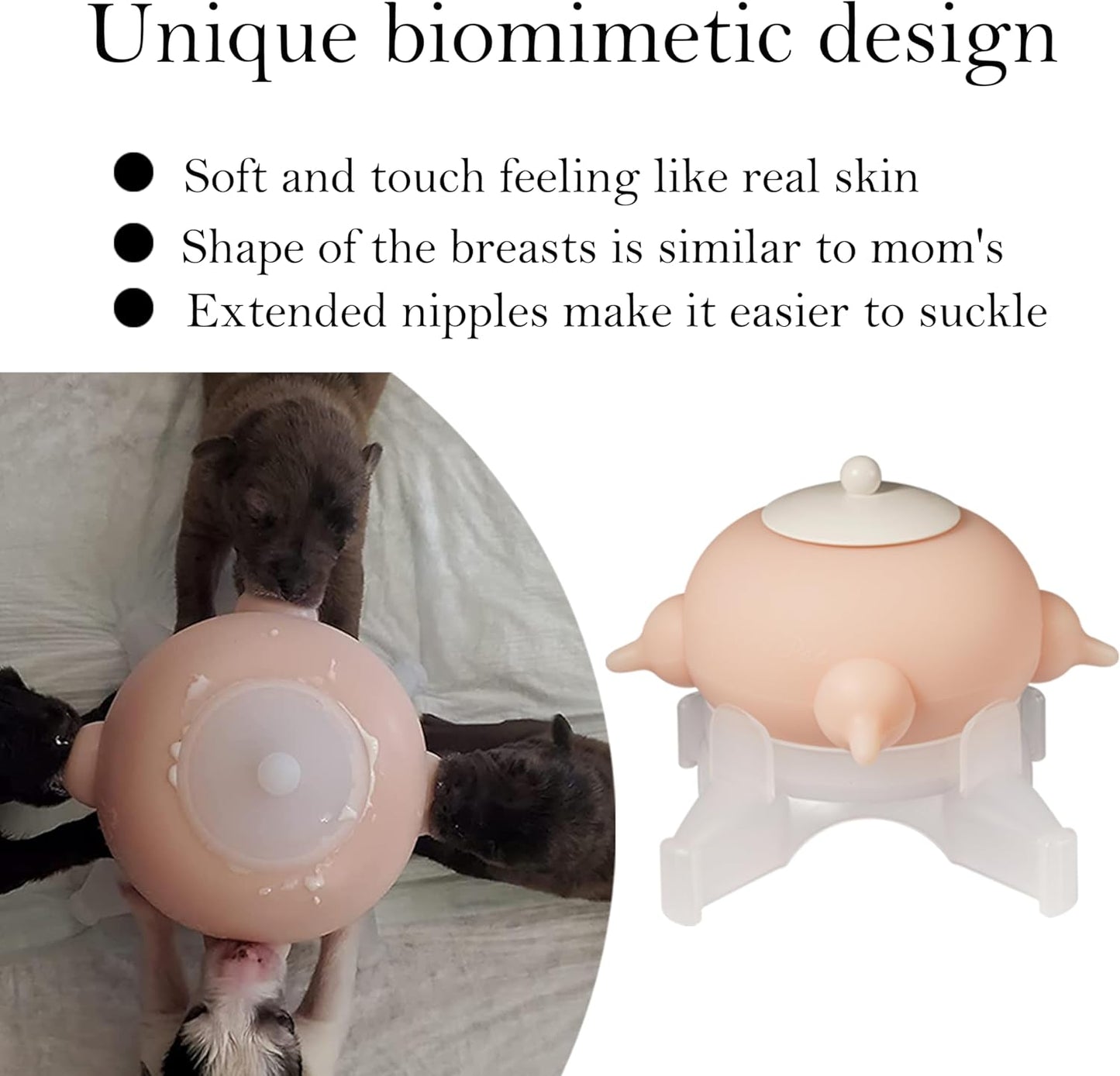 Doggiema Puppy Feeders for Multiple, Puppy Bottles for Nursing, Puppy Milk Feeder, Puppy Nipple Feeder, Puppy Feeding Station,Silicone Puppy Feeder with Nipples M Size