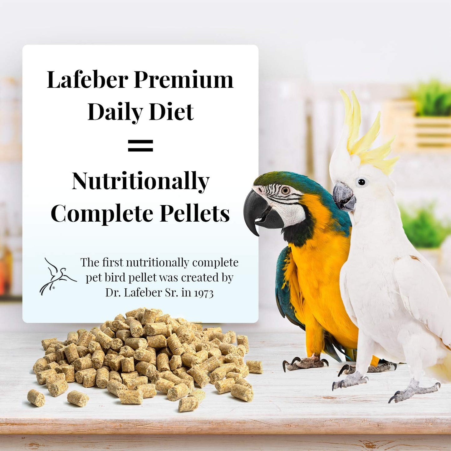 LAFEBER'S Premium Daily Diet Pellets Pet Bird Food, Made with Non-GMO and Human-Grade Ingredients, for Macaws and Cockatoos, 25 lb