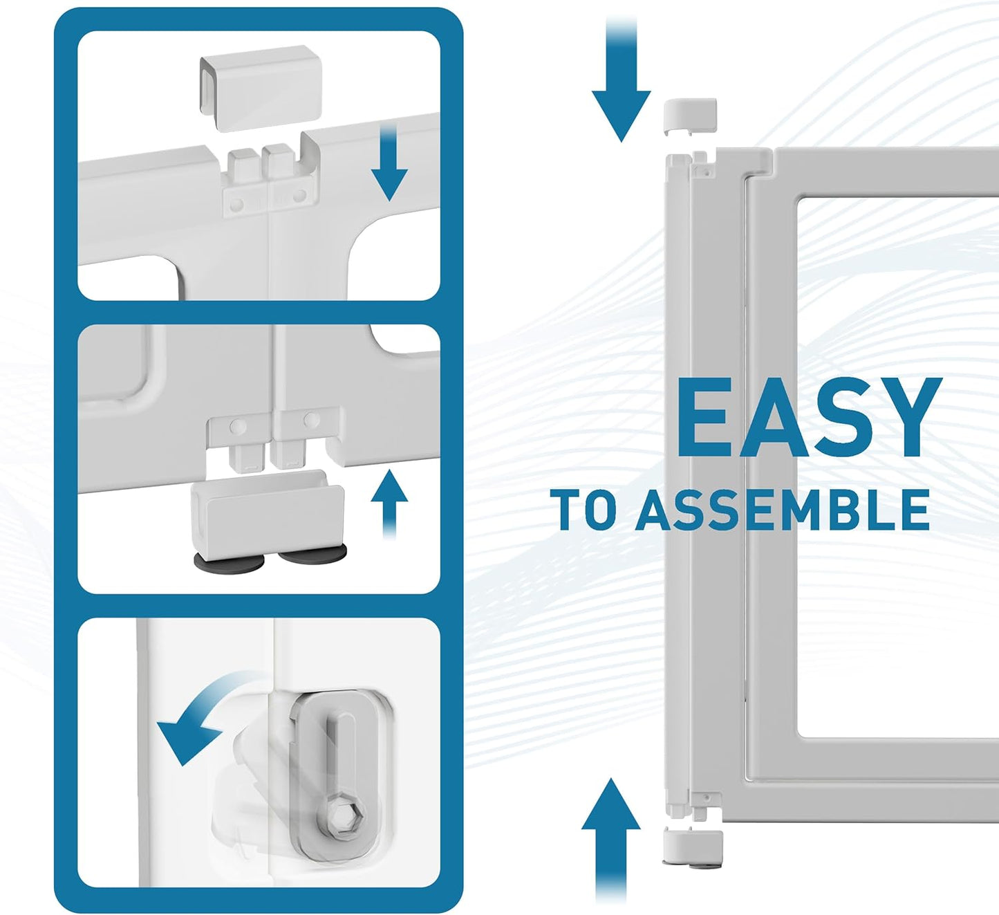 Citylife Dog Playpen with Door Clear Pet Playpen for Indoor Outdoor Easy to Install and Remove Puppy Playpen for Dogs, Cats, Bunnies, Pigs, 8 Panels