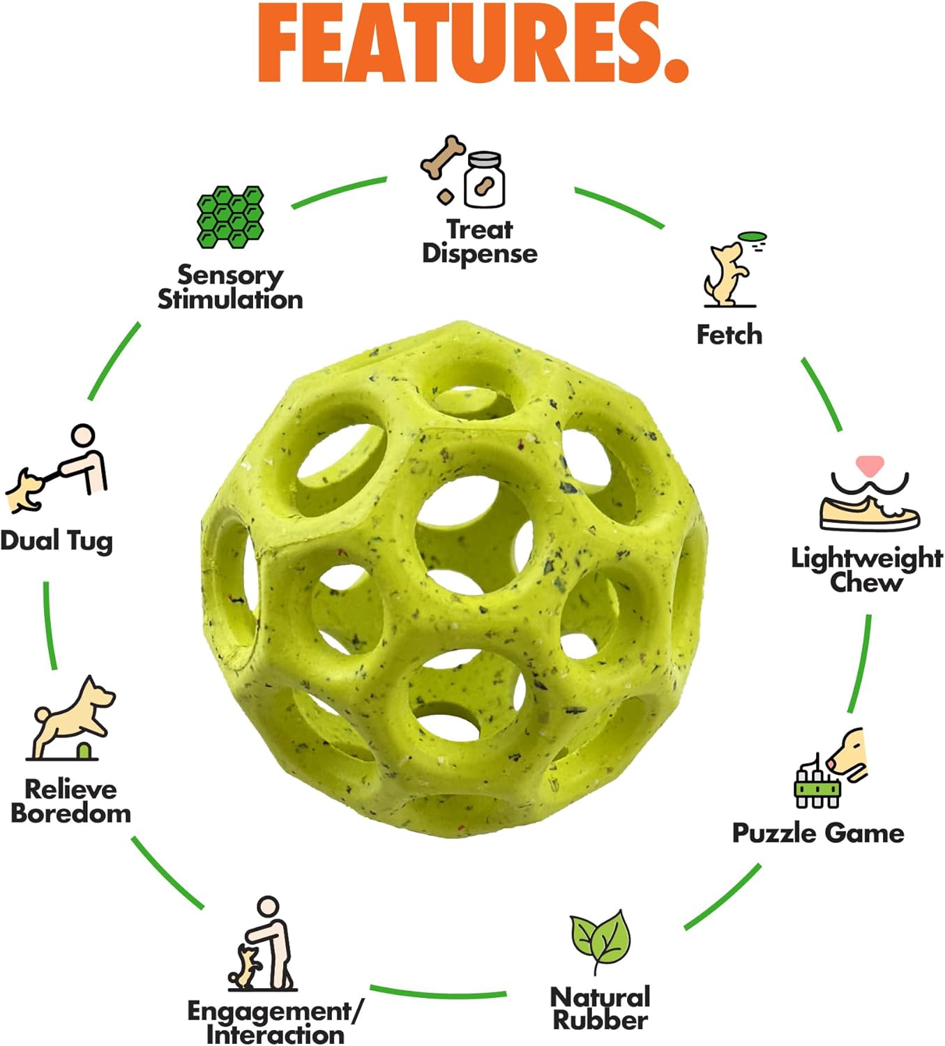 Max Fusion with Nike Grind, Arlee Helix Dog Toy, Chew Toy for Play, Fetch, Tug, L