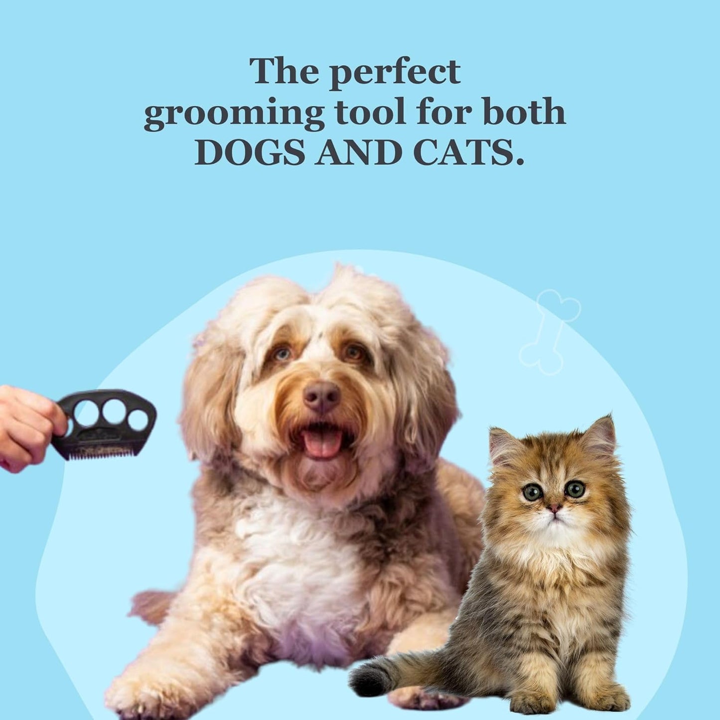 The Fur Hero, Pet hair comb - Skin Friendly Dog and Cat hair brush for Shedding with an embedded razor blade makes Pet Grooming easy, dog and cat accessories, Black