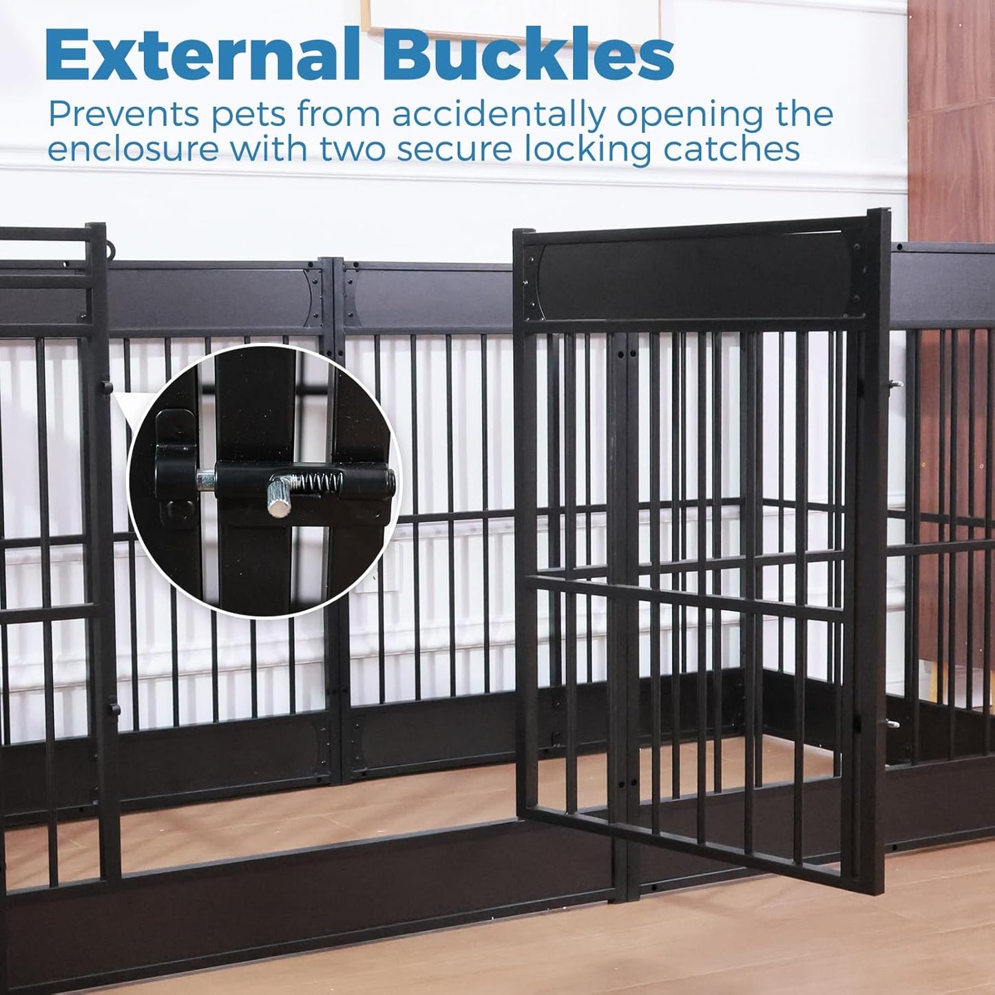 Dog Playpen, 35.4" Height Dog Pen Indoor, Heavy Duty, Safe and Sturdy, Furniture Style Puppy Pen