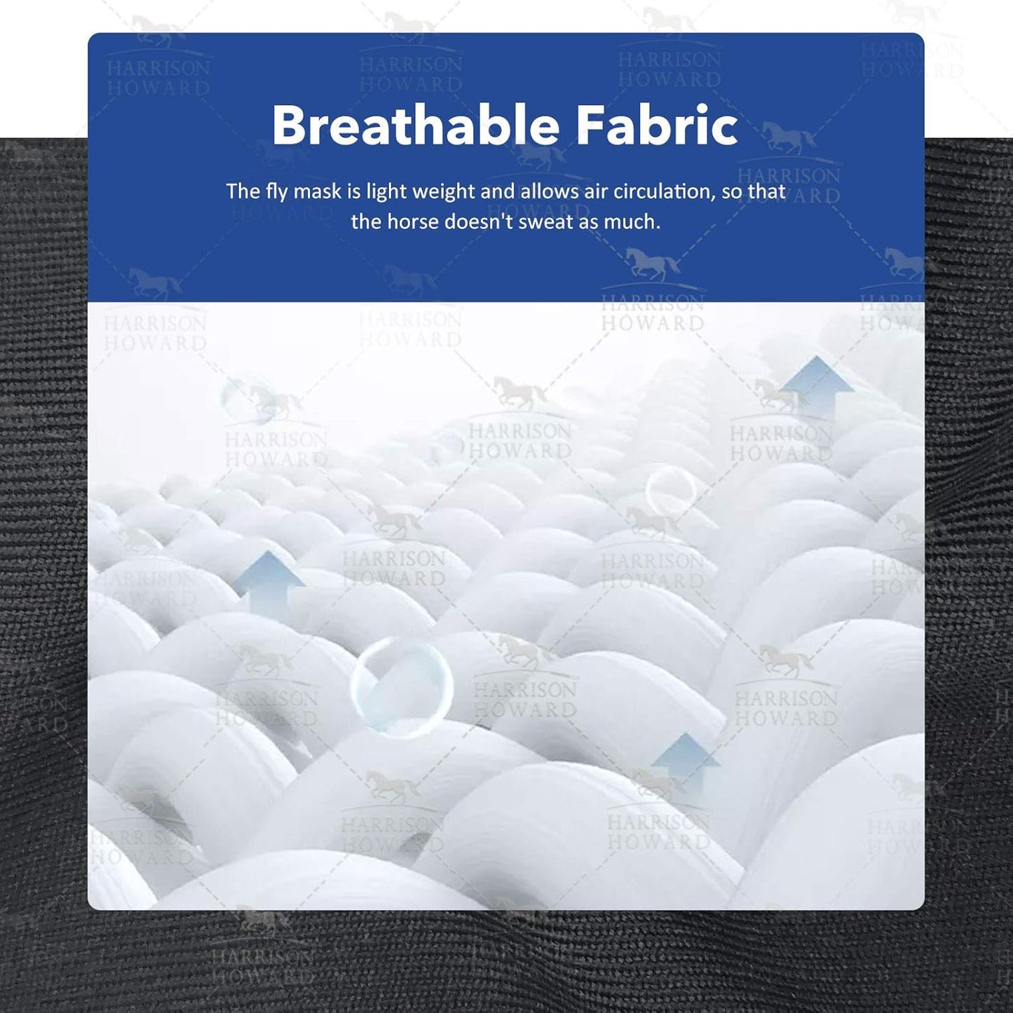 Harrison Howard Super Comfort Stretchy Fitting Horse Fly Mask with UV Protection Soft on Skin with Breathability Knitted Printing Large