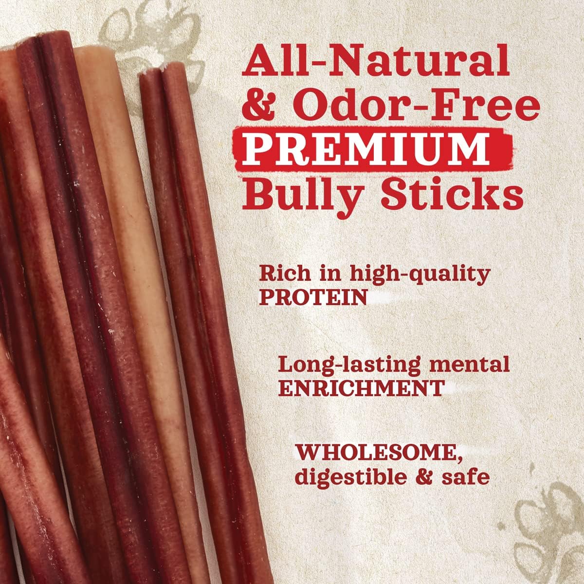 Natural Farm Odor-Free Bully Sticks (4-8”, 16oz) ALL-NATURAL Long-Lasting Chews, 100% Beef Pizzle, Grass-Fed, Grain-Free, Hormone-Free, Protein for Muscle Development & Energy, Perfect For Medium Dogs