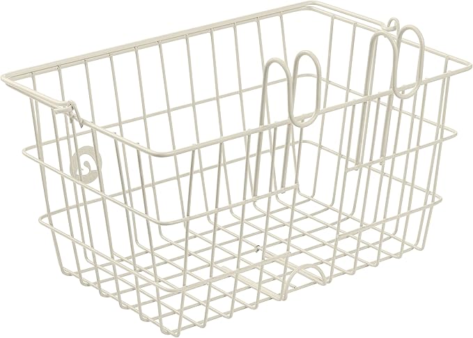 Retrospec Apollo-Lite Lift-Off Bike Basket - Detachable Steel Handlebar Basket with Carrying Handle for Commuting, Shopping & Beach Trips - 14.5in x 9.5in Weather-Resistant Biking Gear