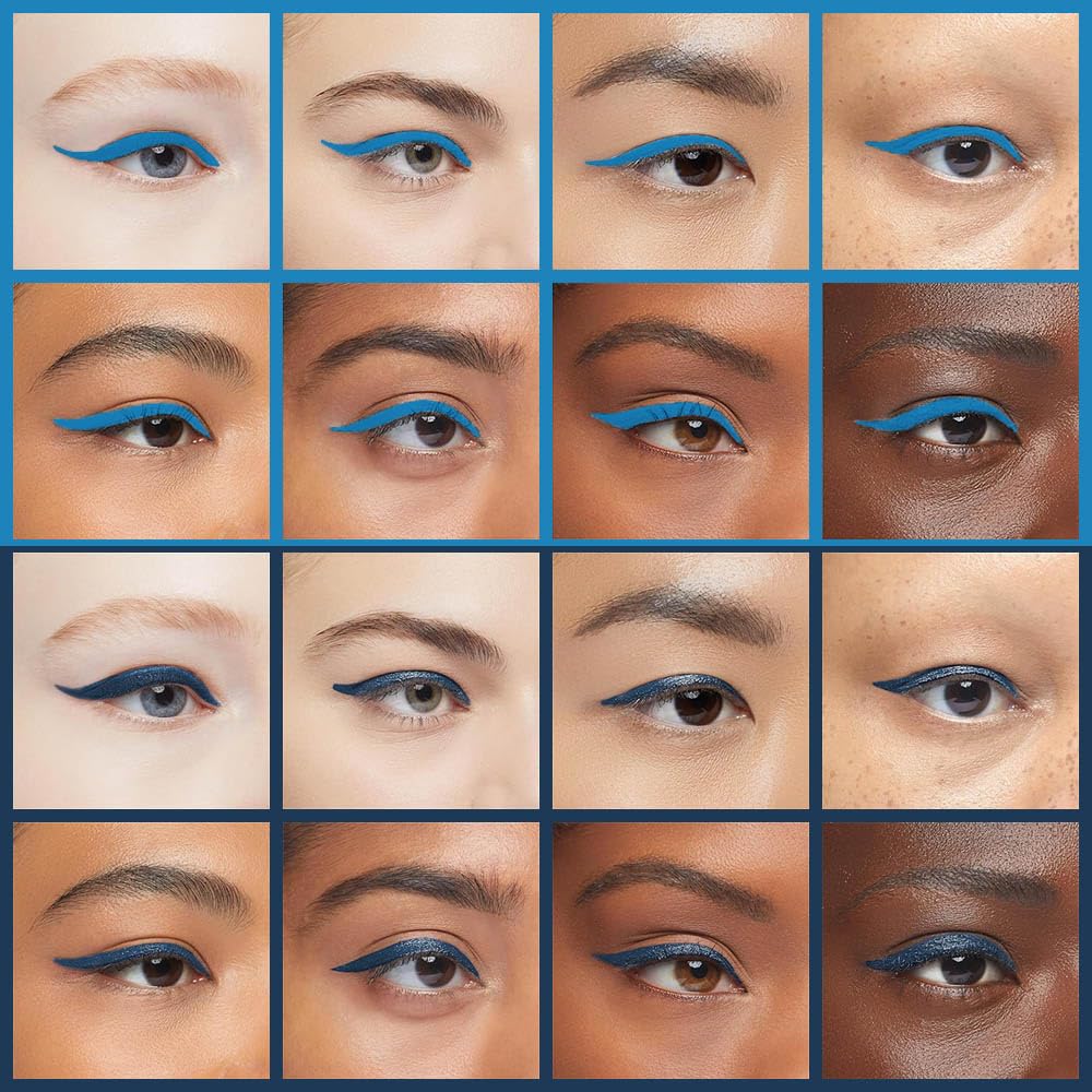 evpct 2Pcs Light Dark Blue Gel Eyeliner Pencils Eye Black Face Paint Stick Lipstick Halloween Makeup Set Waterproof Smudge Proof Eyeliner Pen Crayon Smokey Eye delineador de ojos contra el agua