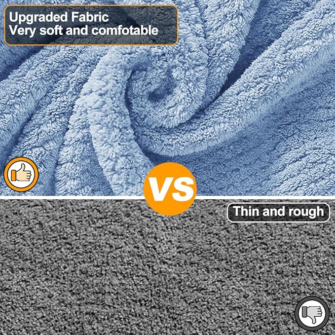 KOOGALSmall to Medium Size Dog Bathrobe, Quick Drying Super Absorbent Used for After Bathing, Warm Dog Towels, Adjustable Hoodies and Belts for Pet Dogs Bath Clothes Products(Blue Jacquard, L)