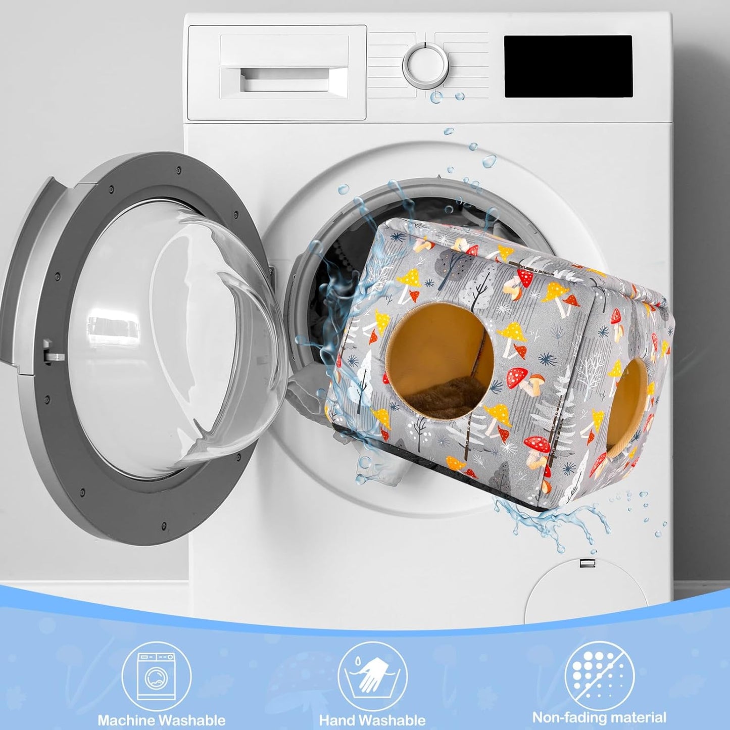 Bienbee Guinea Pig Hideout, Washable Guinea Pigs House Cozy Guinea Pigs Bed for Small Pet Bunny/Rabbit/Hamster/Chinchilla Guinea Pig Accessories Mushroom