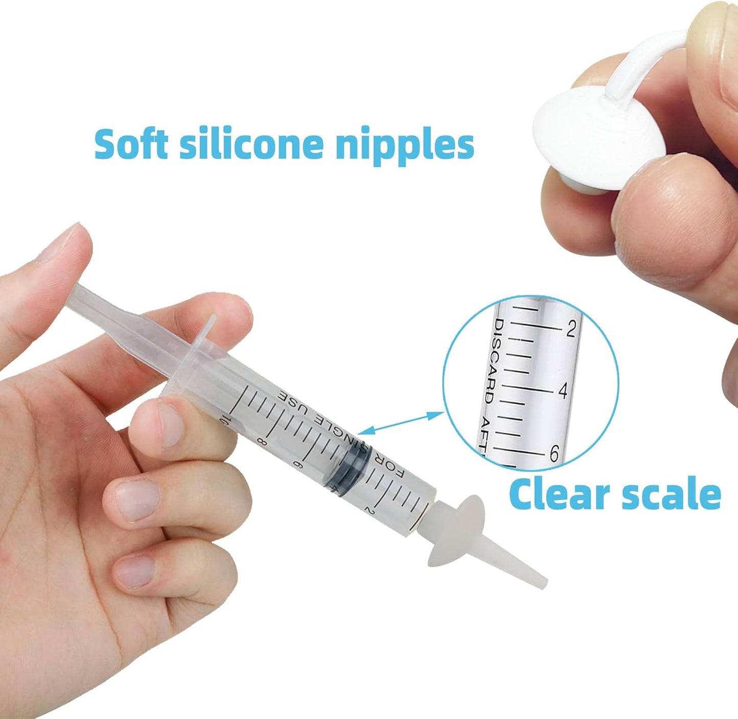 Artecare 10 Pcs Kitten Feeding Nipples and Nursing Syringe,Pet Nursing Nipples with Syringes,Nipples for Puppies Nipple for Kittens,Reusable for Newborn Kittens, Puppies, Rabbits,Small Animals