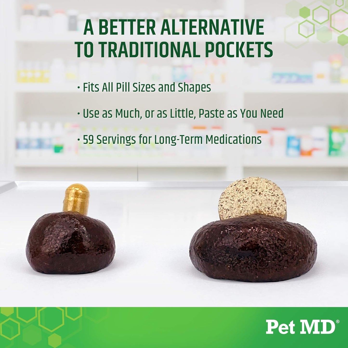 Pet MD Wrap A Pill Bacon Flavor Pill Paste for Dogs - Create a Pocket to Hide Pills and Medication - 59 Servings