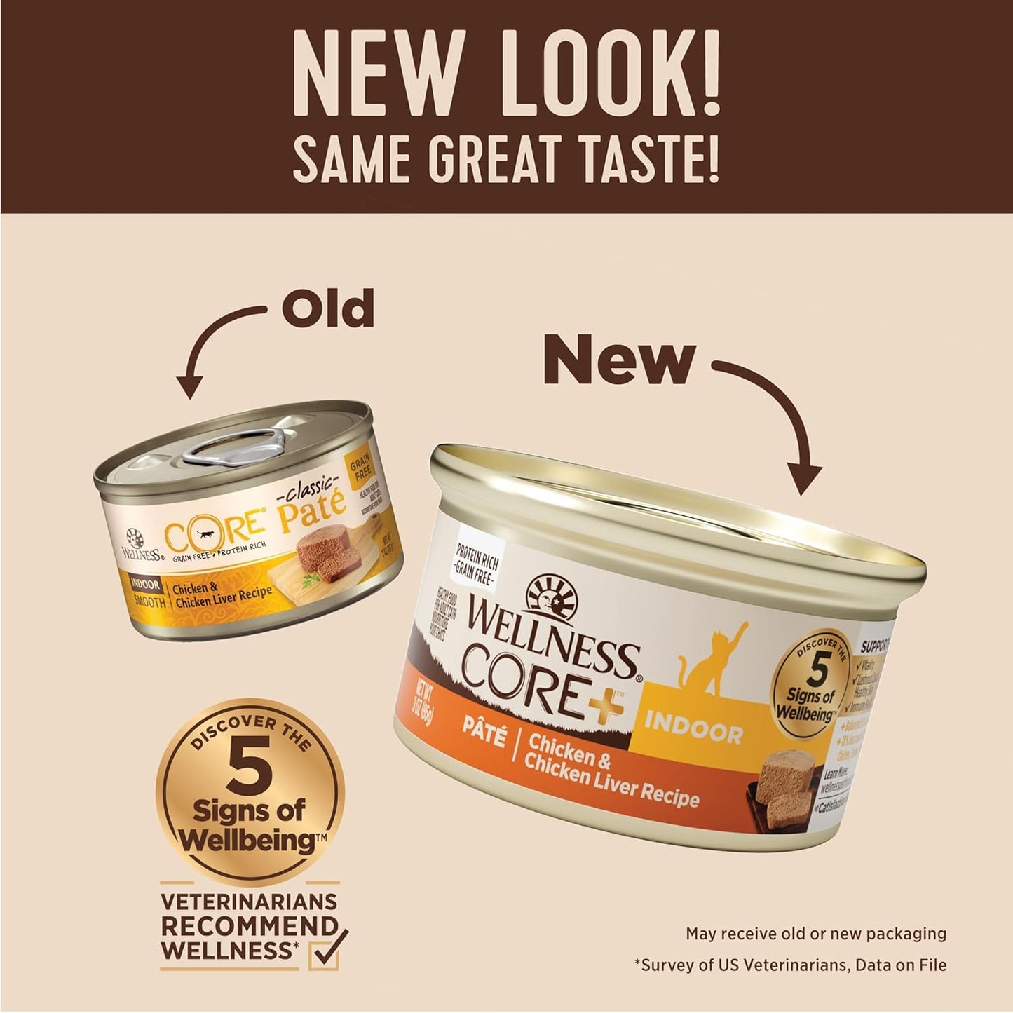 Wellness CORE+ Indoor Pate Adult Wet Cat Food, Natural, Protein-Rich, Grain Free, 3 Ounce, 12 Pack (Chicken & Chicken Liver)