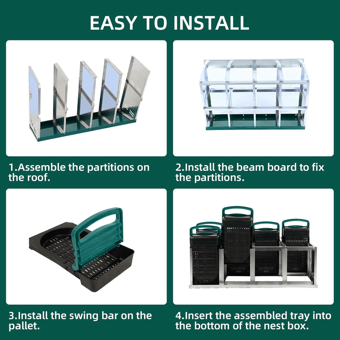 Chicken Nesting Box, 6 Hole 2 Layer Hen Nest Boxes, Roll Away Eggs Laying Boxes,Cleanable Pull Out Hen Roosting Boxes
