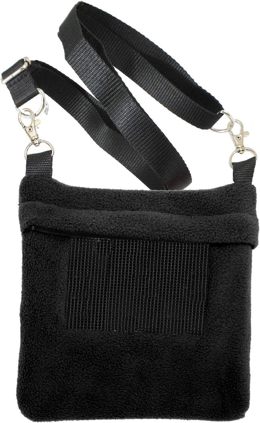 Exotic Nutrition Economy Carry Bonding Pouch (Black) - for Sugar Gliders, Squirrels, Marmosets, Hamsters, Rodents, Rats, Reptiles, & Other Small Pets