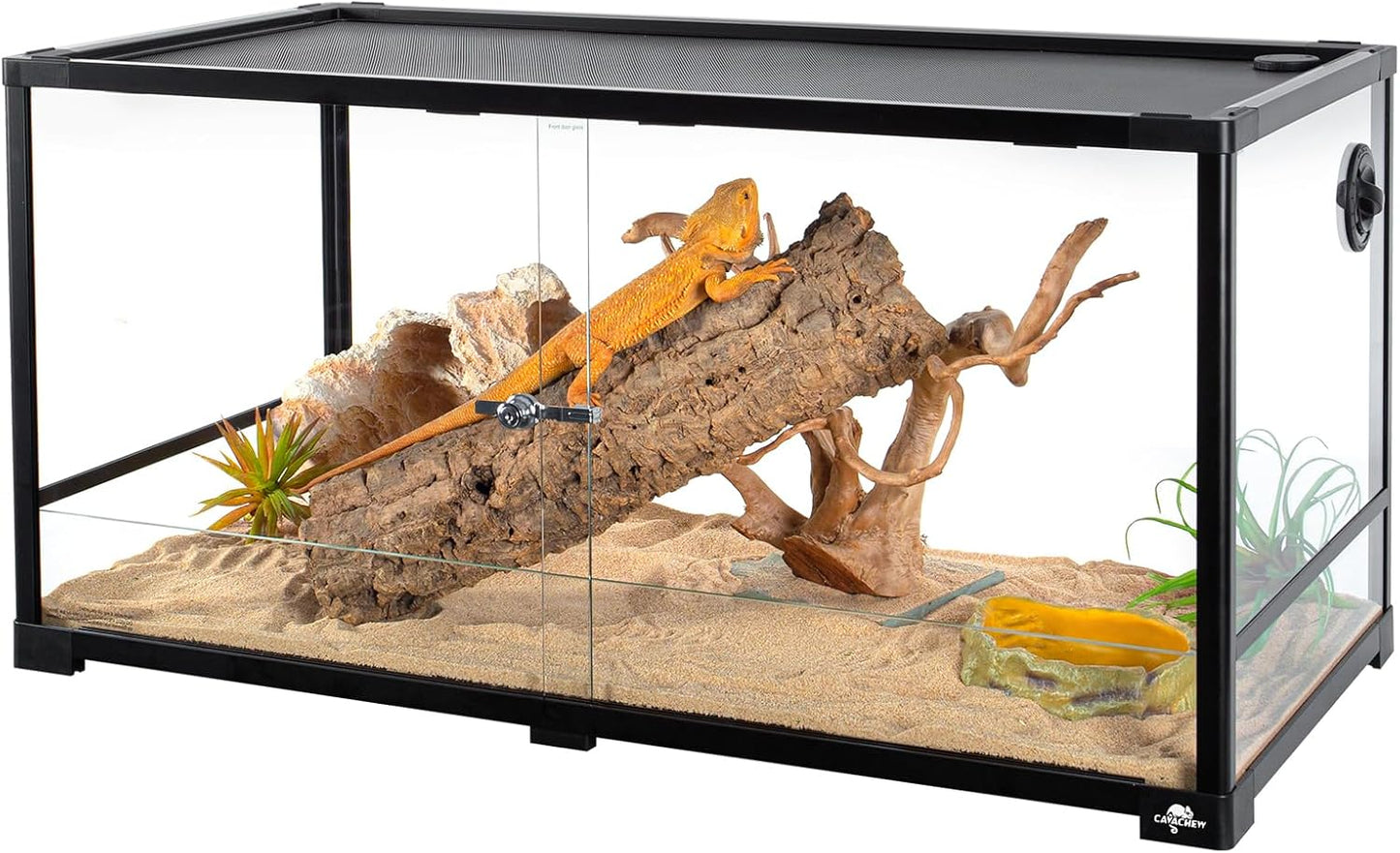 50 Gallon Reptile Tank, Glass Reptiles Terrarium 36" x 18" x 18", Sliding Door, Top Ventilation, Cable Pass, Humidify Hole, Glass Reptile Cage Habitat for Bearded Dragon, Lizard, Snake, Gecko
