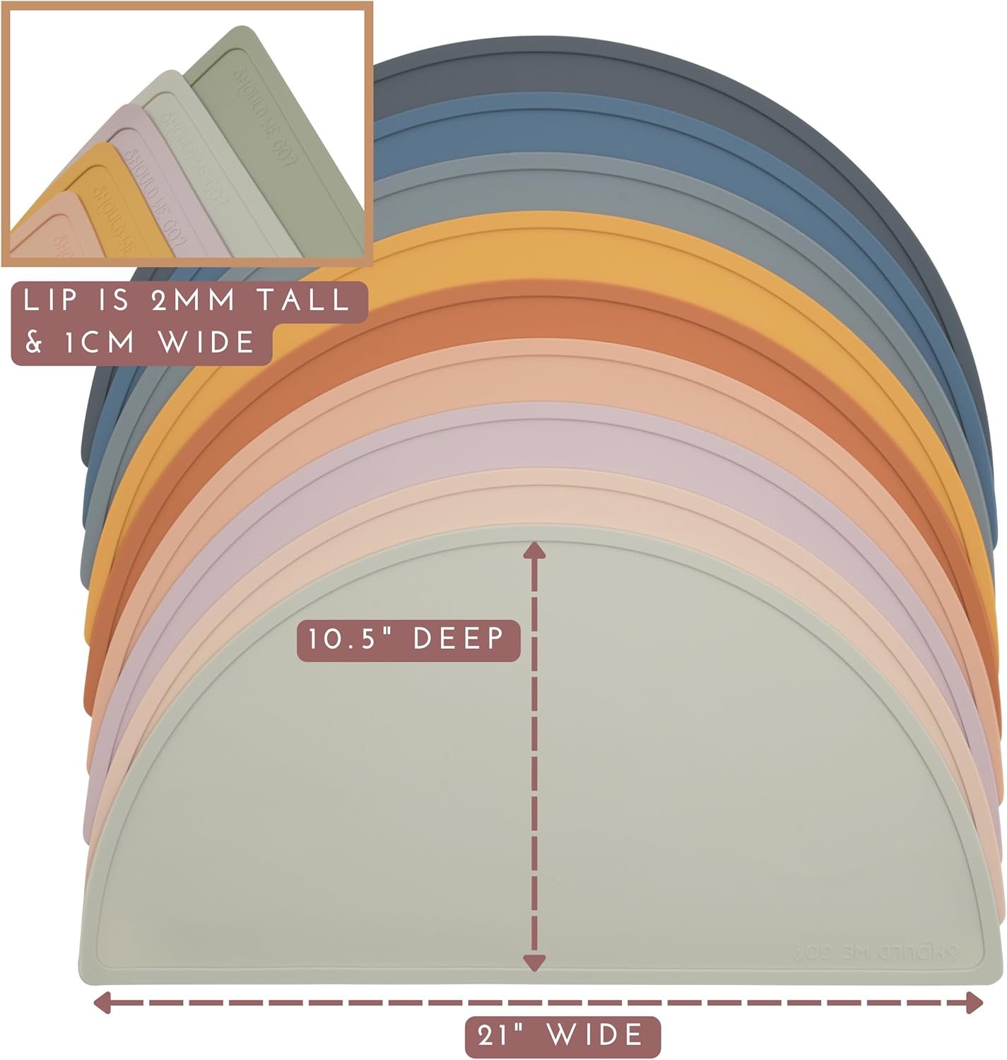 Waterproof Silicone Pet Food Mat - Non-Slip, Spill-Proof Feeding Mats for Floors, Raised Edge Design, Easy-to-Clean Rubber Mat for Dog & Cat Bowls, 21" Across x 10.5" Deep, Medium-Honey