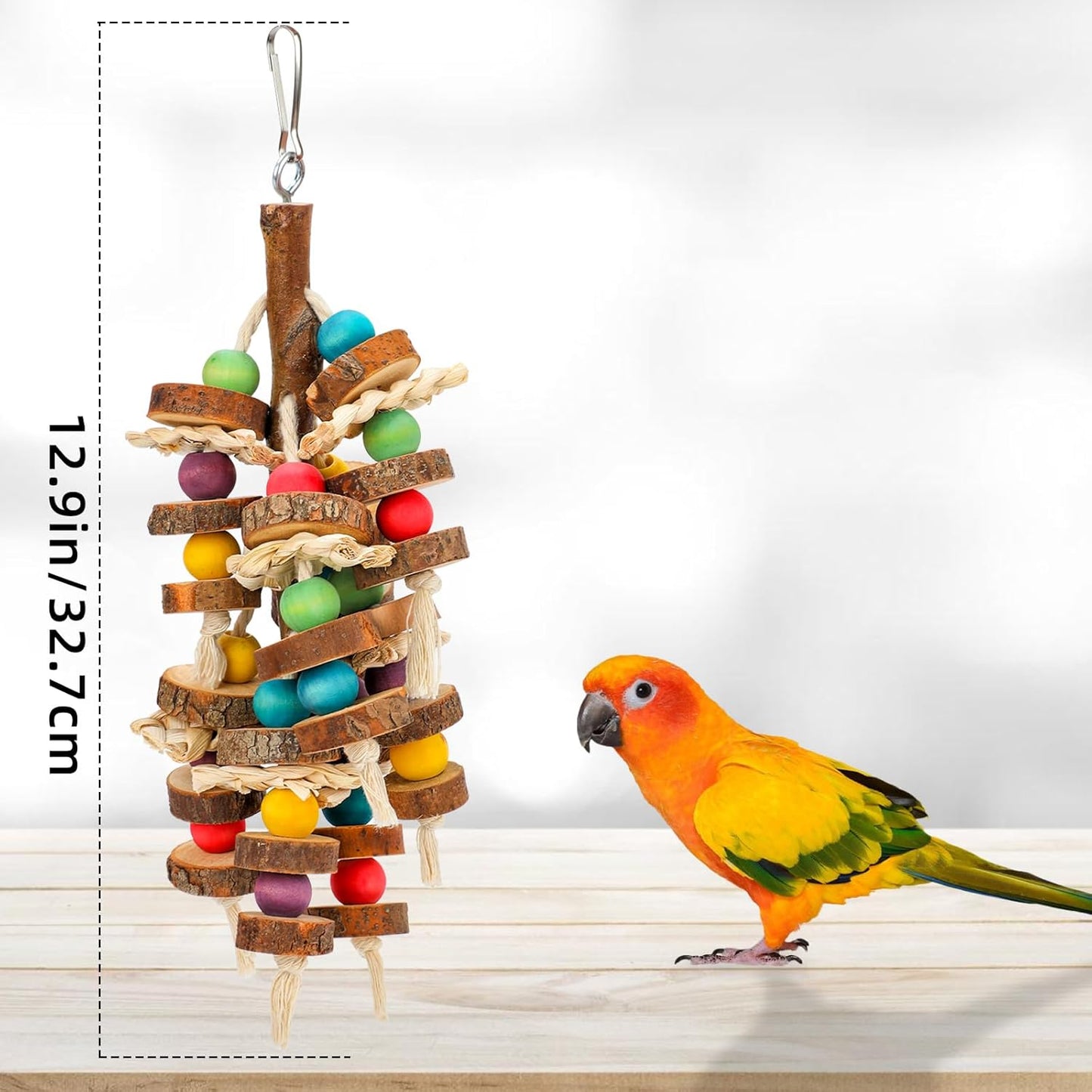 Rypet Wood Bird Chewing Toys for Cage Wall, Wooden Bird Cage Toy for Helping to Trim Beak, Birds Toys Parrot Toy for African Grey Parrots Cockatoos Amazon Parrot and Other Small to Medium Parrots