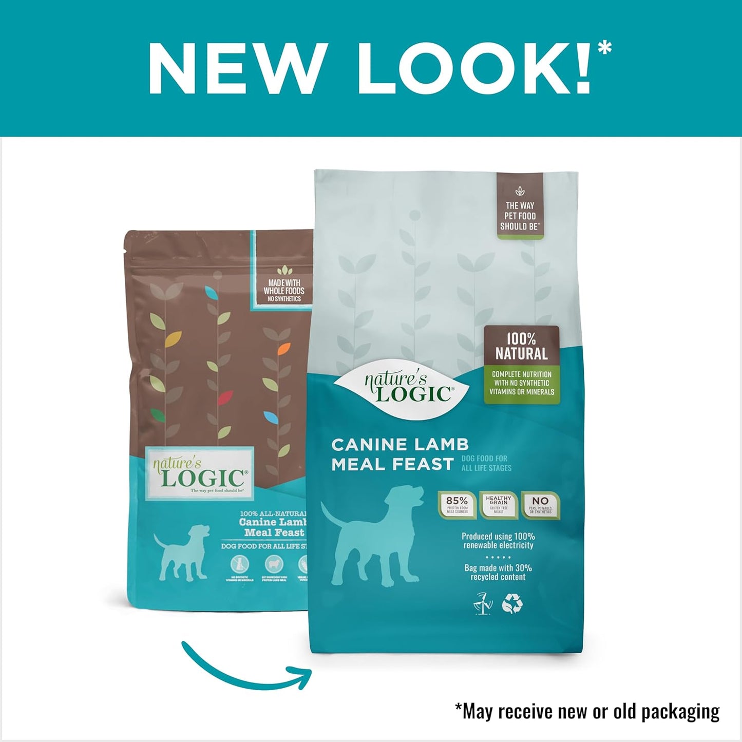 NATURE'S LOGIC Dry Dog Food - 100% Natural - No Synthetics - for All Ages, Sizes, Breeds - Free from Common Allergens, High Protein - Lamb Meal Feast, 25lbs