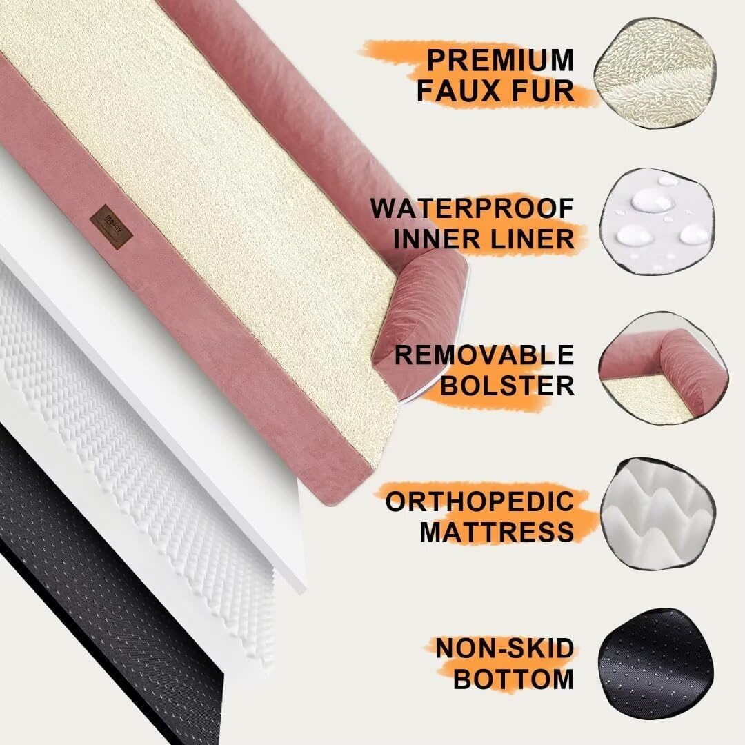 Small Dog Bed and Cat Sofa Waterproof Orthopedic Dog Beds for Small Dogs Cat Bed Comfy Pet Couch Sofa Beds with Washable Removable Cover & Non-Slip Bottom