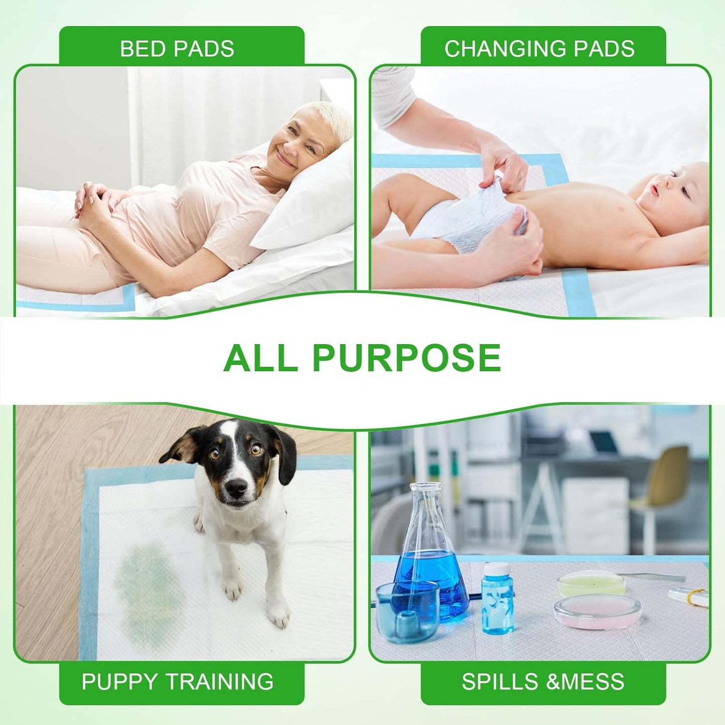 Pee Pads for Dogs & Cats, Extra Large 36"X51", 40 Count, Blue, Polymer, Polyethylene (PE), Fluff Pulp, 6 Layers, Disposable Pet Training Pads