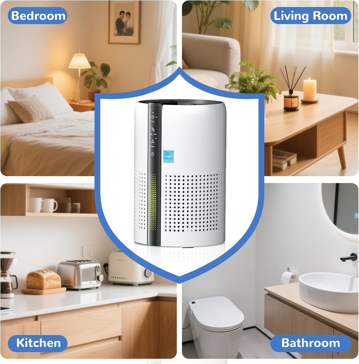 Cat Litter Deodorizer,Odor Eliminator for Pet Strong Odors 99% Activated Carbon Adsorption Plug in Air fresheners for home,Litter Box,Kitchen, Bathroom, Ion Air Purifier Quiet Portable