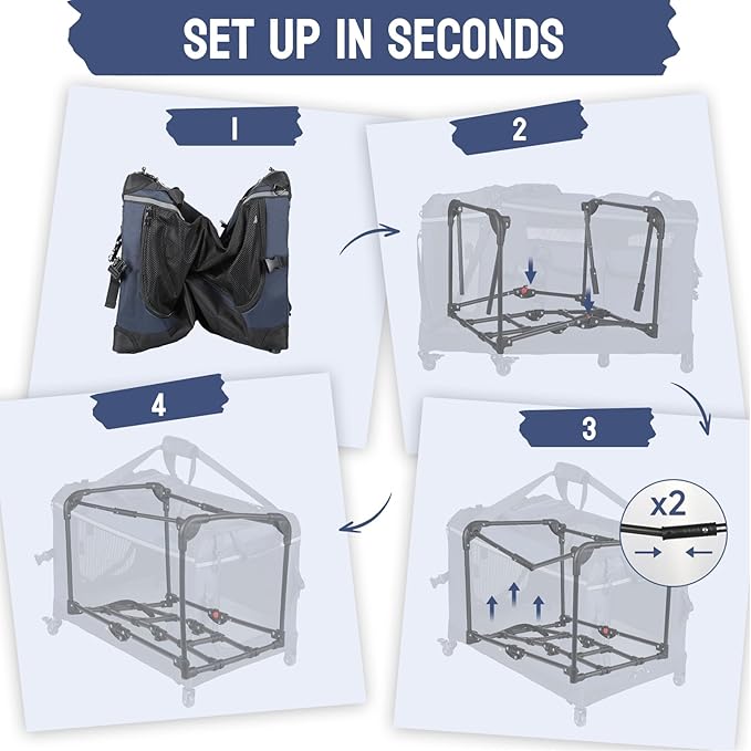 30IN Soft Collapsible Dog Crate w Detachable Wheels, Rolling Travel Dog Crate for Medium Breed Dogs, Portable Dog Kennel with Mesh Windows, Indoor & Outdoor Uses