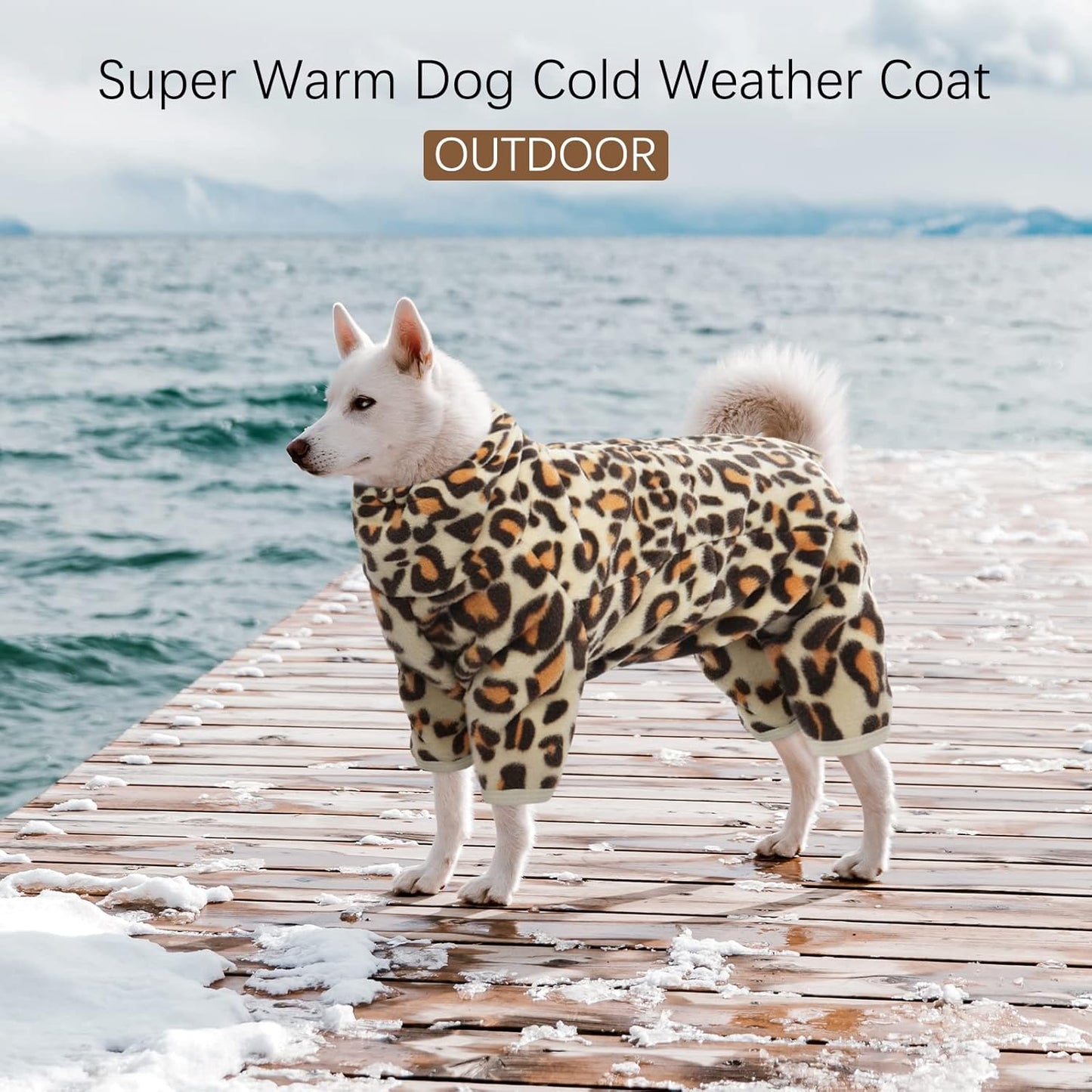 ROZKITCH Large Dog Coats for Winter, Pet Windproof Warm Cold Weather Jacket Vest with Luminous Zipper, Jumpsuit Apparel Outfit Clothes for Small Medium Large Dog Brown XL