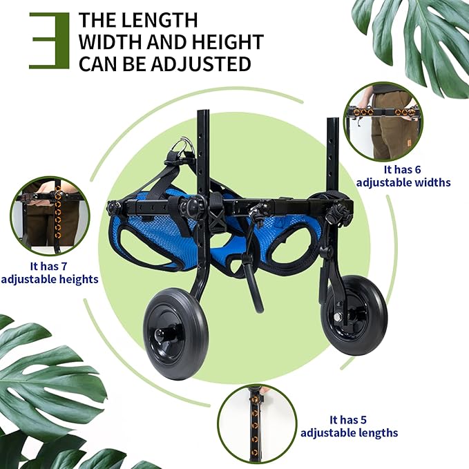 Pet Wheelchair Disabled Hind Legs Walking-Dog Leg Brace and Hip Support，Dog Wheelchair for Back Legs，Adjustable Pet Cart，Assist a paralyzed pet get Back on its feet，Support Leg Brace and Hip (Medium)